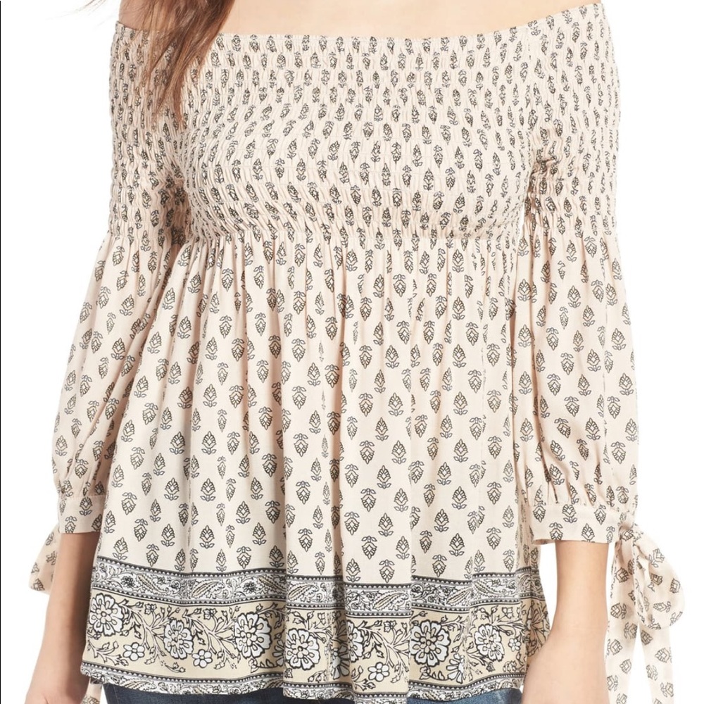 Socialite Smocked Off-the-Shoulder Top